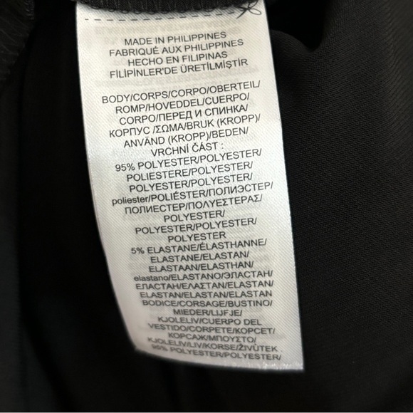 NEW Lauren Ralph Lauren Evening Jersey Black/White Dress with Drape/Slit Size 8 - Picture 16 of 16